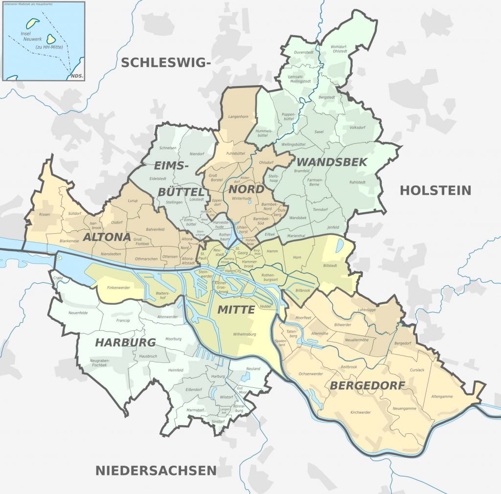 Karte Stadtteile Hamburg
